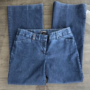 Express Editor Dark Blue Denim Pants. Womens Size 4 S. Pleat in front and back